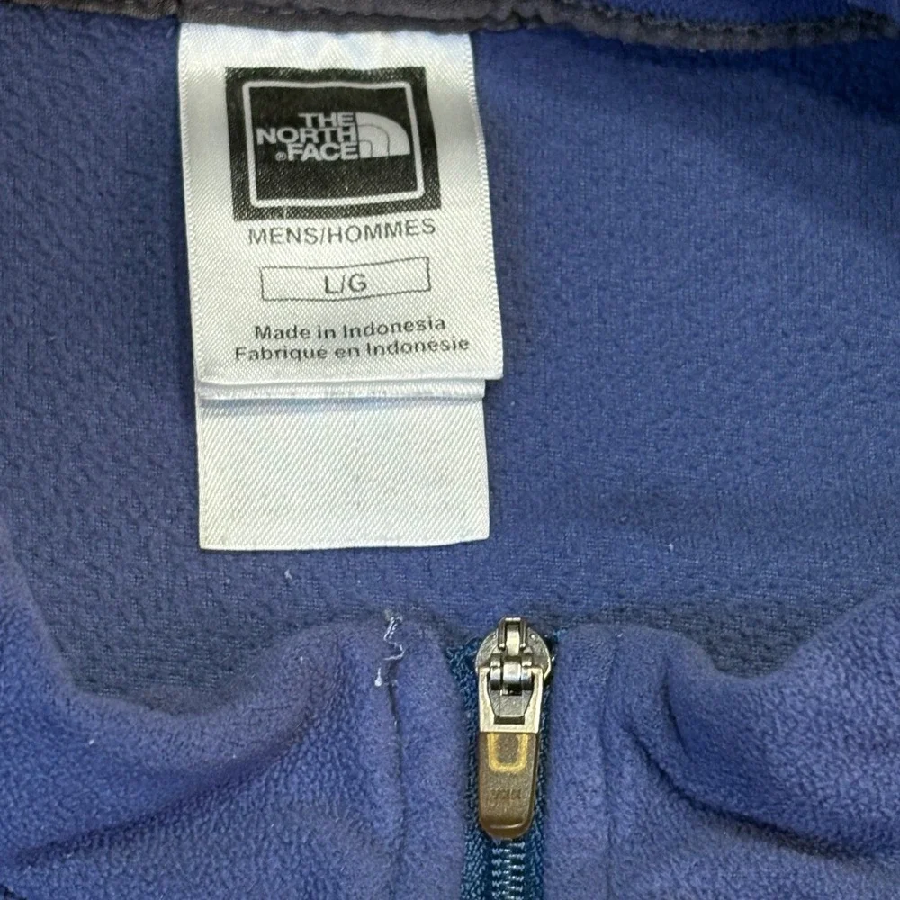 The North Face Mens Pullover‎ Fleece Quarter Zip Gray Blue Large